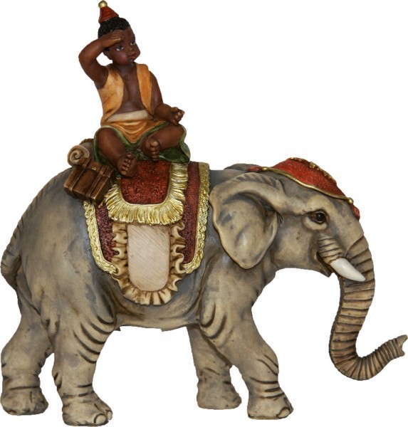 Elefant mit Mohr 12cm